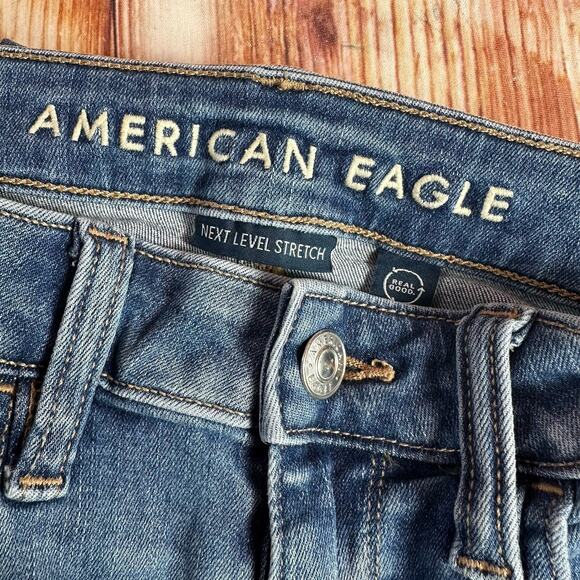 American Eagle SUPER HIGH RISE JEGGING Sz 6 Short Blue Jeans Denim Pants 26x27.5 - Picture 9 of 11